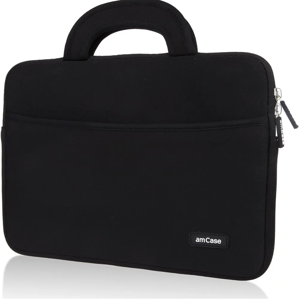 amCase Chromebook Case Neoprene Travel Sleeve with Handle-Black